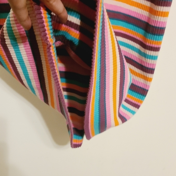 Trina Turk | Women's Sleeveless Striped Halter Neckline Midi Dress (Size Large) - Picture 9 of 13